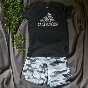 Adidas Boys **Shirt Only** in White and Grey Size: M(10/12)